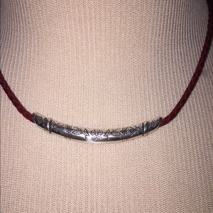 Brighton Collectibles Red Leather/Silver Necklace